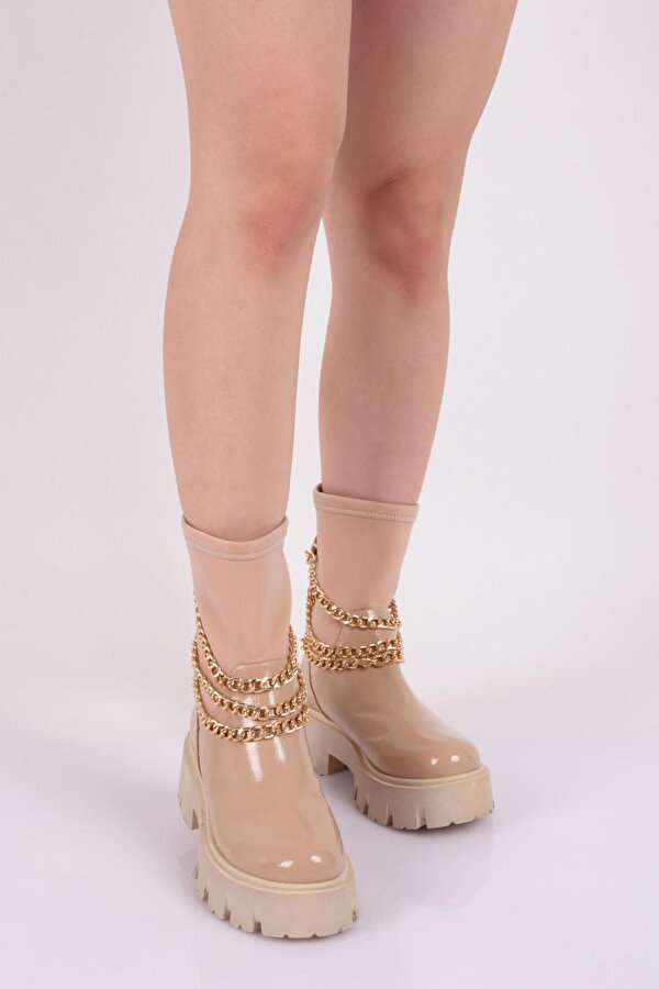 DGN Es806 Kadin Kalin Zincir Aksesuarli Bot