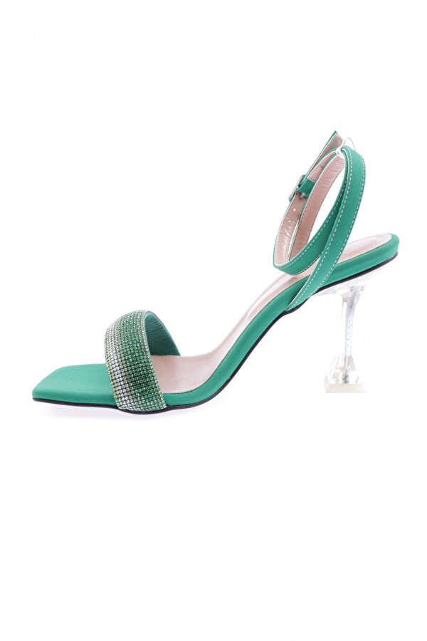 DGN 5161-1-23Y Kadin Silver Taşli Bilekten Bağli Topuklu Ayakkabi