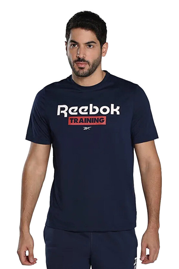 Reebok RBK TRAINING GFX SS TEE Lacivert Erkek Kısa Kol T-Shirt