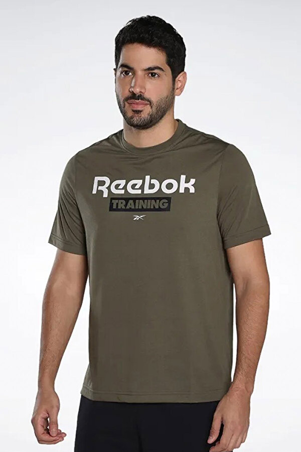 Reebok RBK TRAINING GFX SS TEE Haki Erkek Kısa Kol T-Shirt