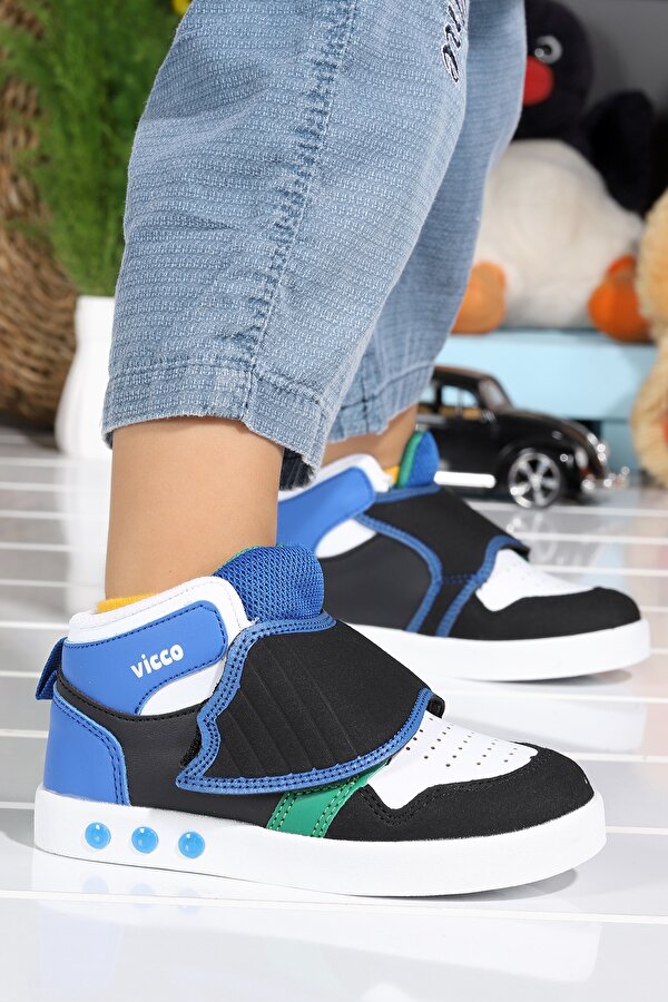 VICCO 313.20K.100 Ufo Cırtlı Kız/Erkek Çocuk Spor Ayakkabı Saks Mavi - Siyah