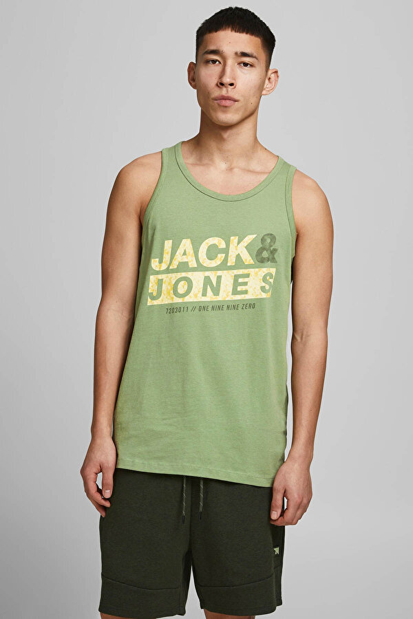 Jack & Jones JCOLIQUID TANK TOP FST Yeşil Erkek Kolsuz T-Shirt