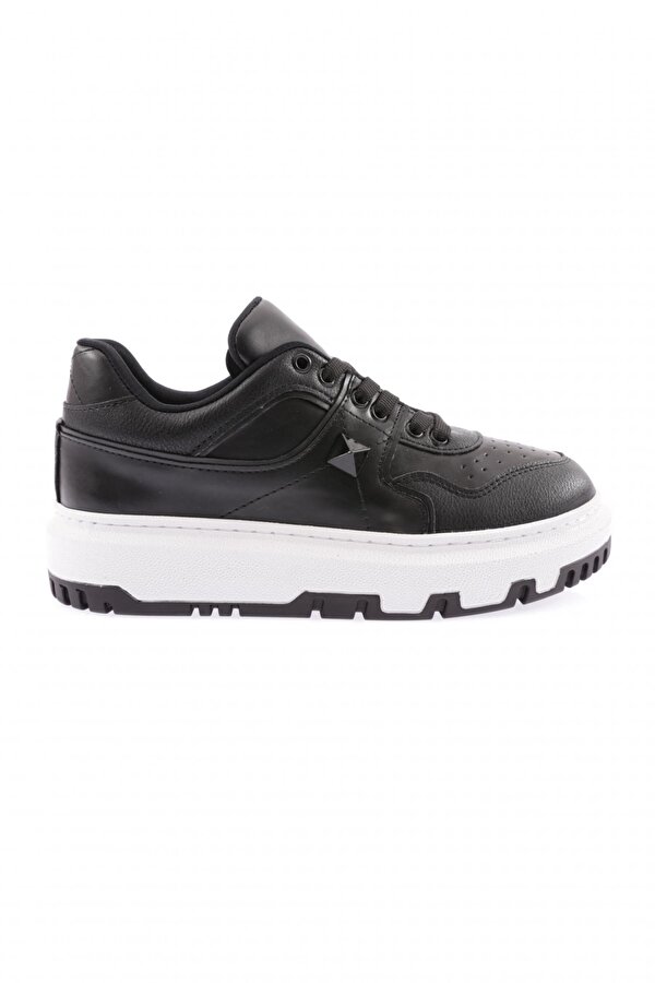 DGN 020-22K Kadin Kalin Taban Bağcikli Dikiş Detayli Sneakers Ayakkabi