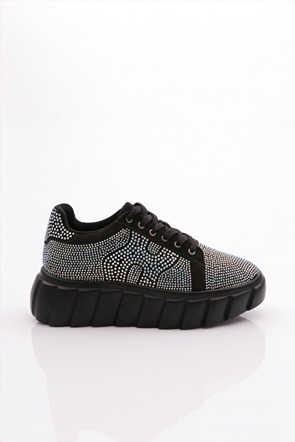 DGN 501 Kadin Bağcikli Kalin Taban Sneaker Ayakkabi