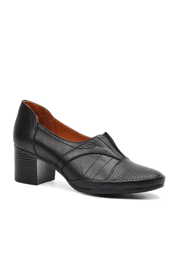 Venüs 1911960 Siyah Hakiki Deri Kadın Günlük Topuklu Ayakkabı