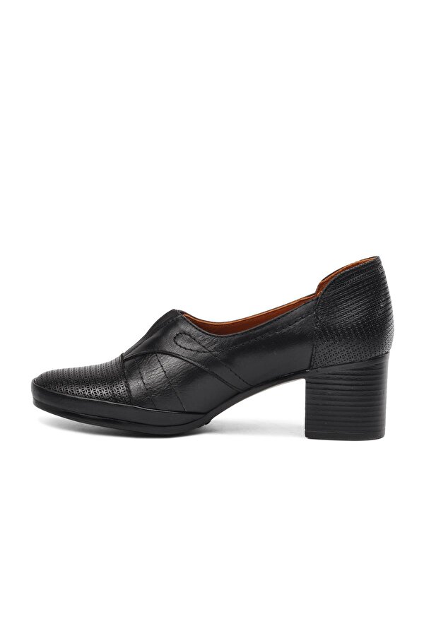 Venüs 1911960 Siyah Hakiki Deri Kadın Günlük Topuklu Ayakkabı