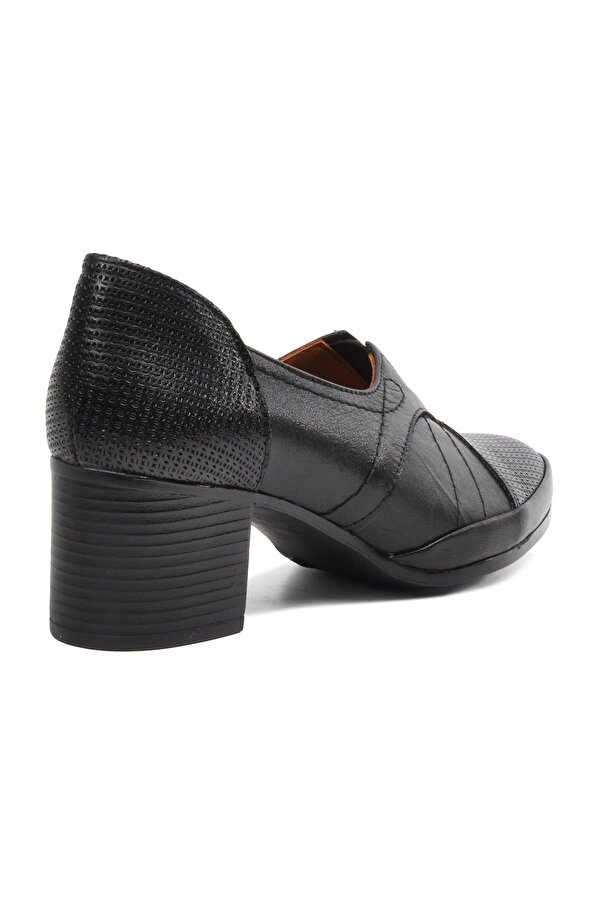 Venüs 1911960 Siyah Hakiki Deri Kadın Günlük Topuklu Ayakkabı