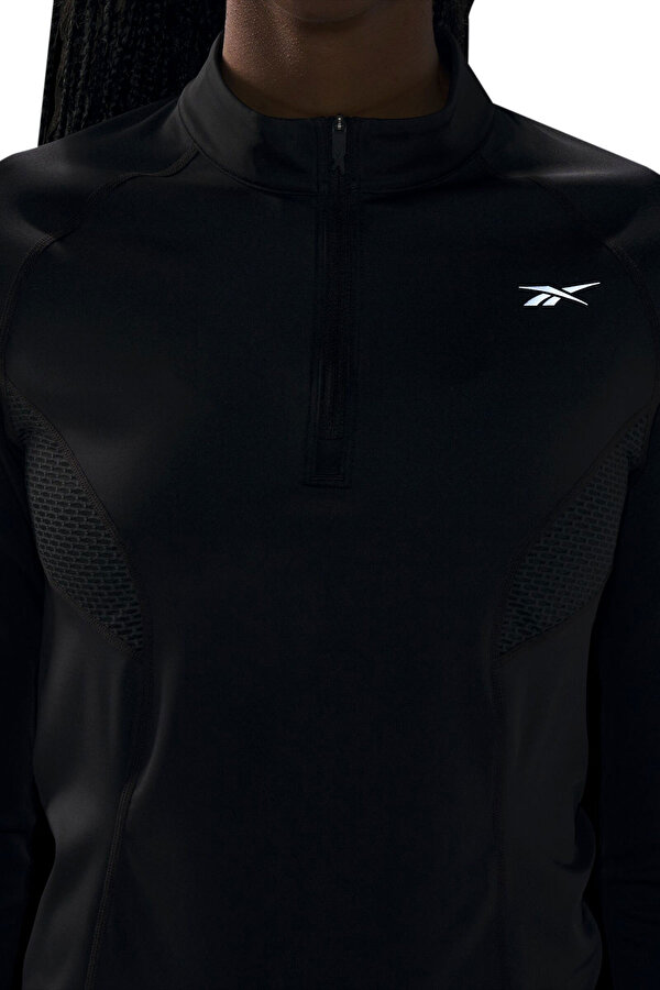 Reebok Running 1/4 Zip Черный Женщина Джемпер