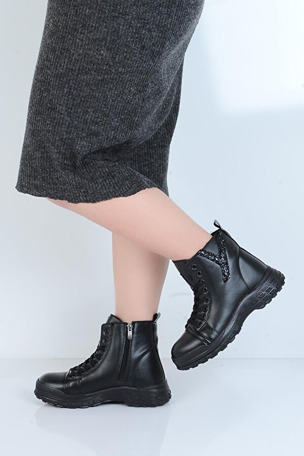 TWİNGO Twingo 7135 Siyah Nova Kürklü Kadın Düz Bot