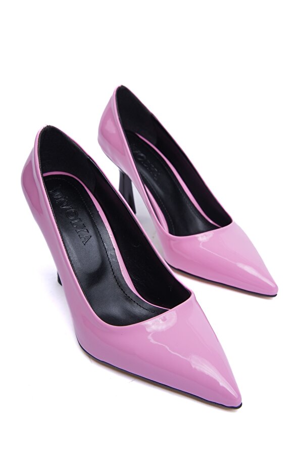 Divolya Vest Pembe Rugan (8cm) Topuk  Boyu Günlük Kullanım Stiletto