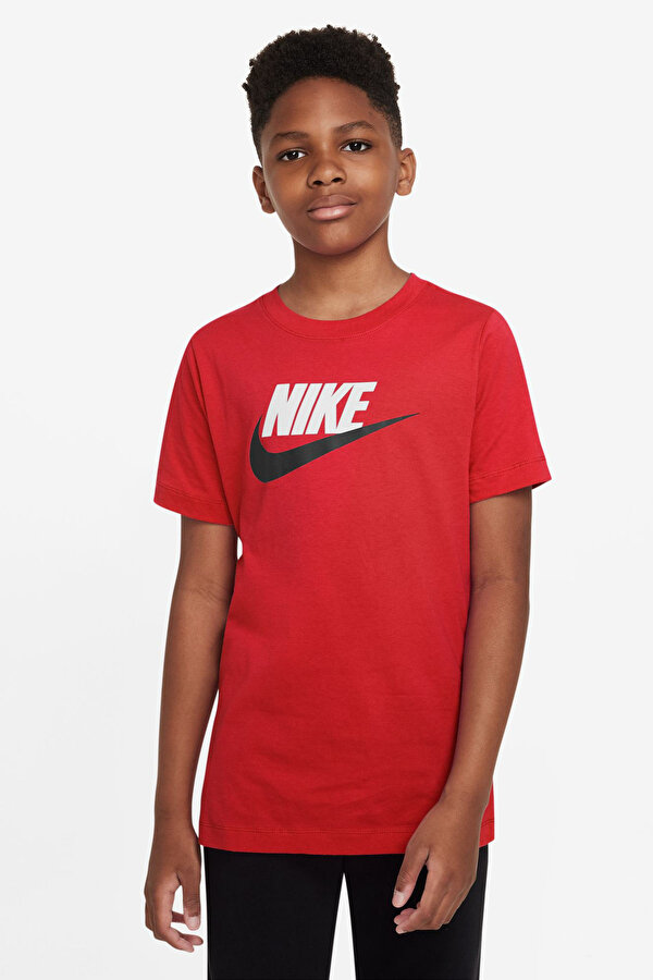 Nike K NSW TEE FUTURA ICON TD Kırmızı Erkek Çocuk Kısa Kol T-Shirt