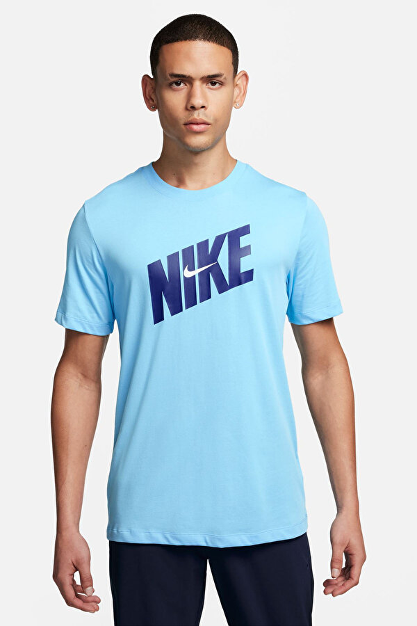 Nike M NK DF TEE HBR NOVELTY Mavi Erkek Kısa Kol T-Shirt