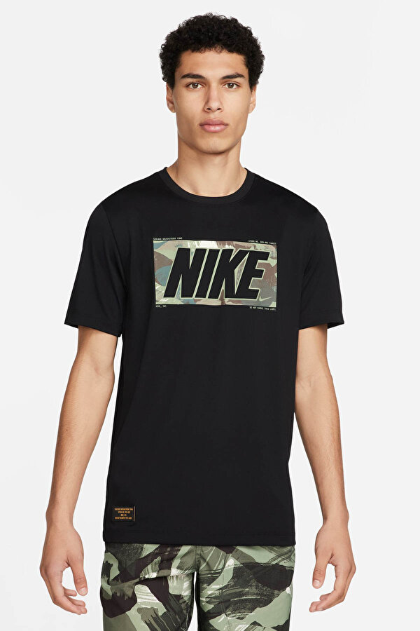 Nike M NK DF TEE RLGD CAMO GFX Siyah Erkek Kısa Kol T-Shirt