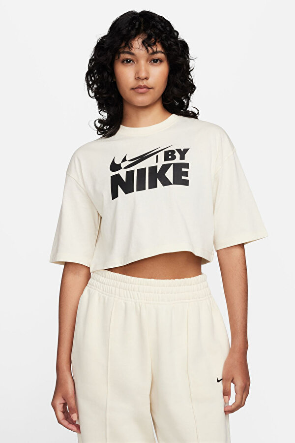 Nike W NSW CROP TEE GLS KIRIK BEYAZ Kadın Kısa Kol T-Shirt