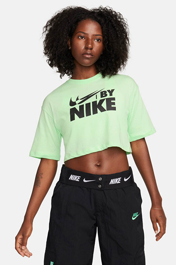 Nike W NSW CROP TEE GLS Yeşil Kadın Kısa Kol T-Shirt