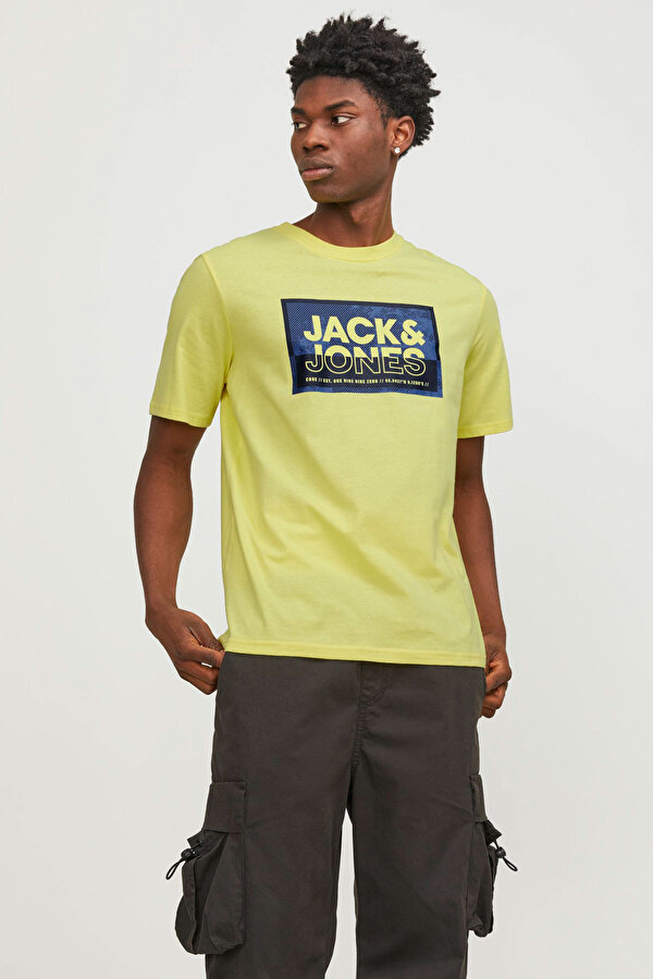 Jack & Jones JCOLOGAN TEE SS CREW NECK Sarı Erkek Kısa Kol T-Shirt