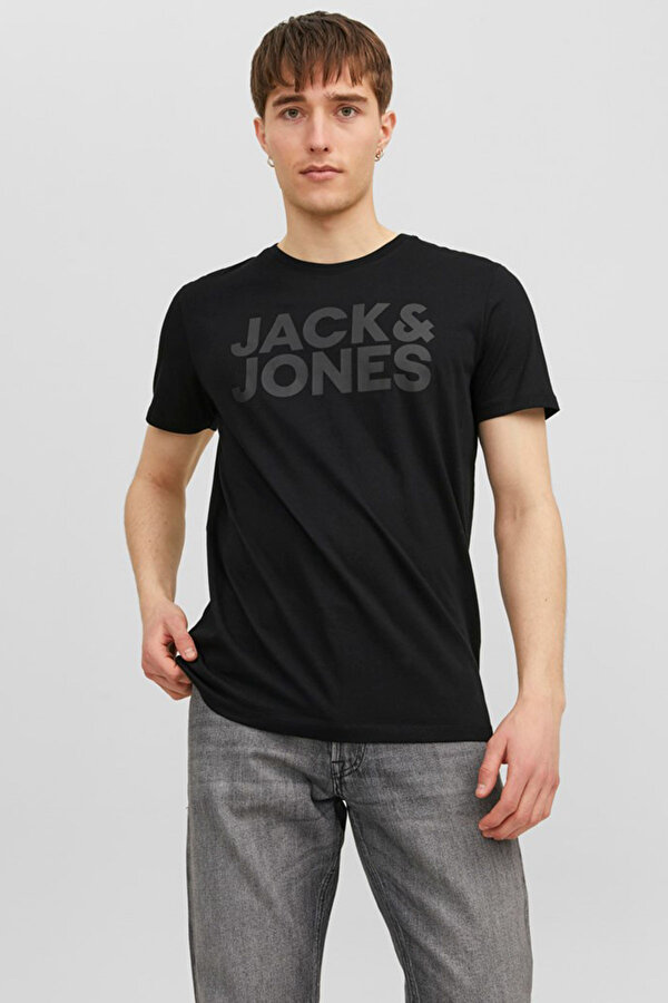 Jack & Jones JJECORP LOGO TEE SS O-NEC Siyah Erkek Kısa Kol T-Shirt