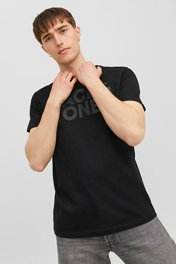 Jack & Jones JJECORP LOGO TEE SS O-NEC Siyah Erkek Kısa Kol T-Shirt