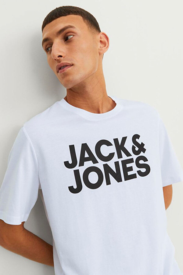 Jack & Jones JJECORP LOGO TEE SS O-NEC Beyaz Erkek Kısa Kol T-Shirt