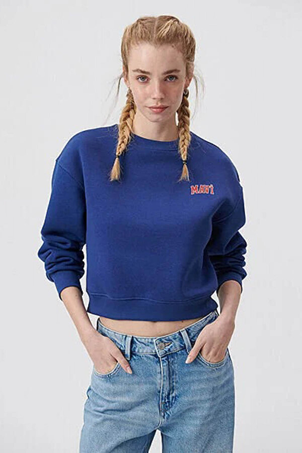 Mavi LOGO KISA SWEATSHIRT Saks Kadın Sweatshirt