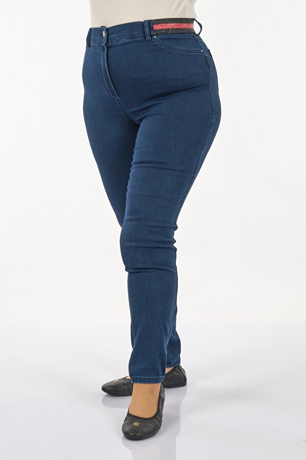 Seleste Dar Paça Lastikli Bel Lacivert Kadın Pantolon 23K205