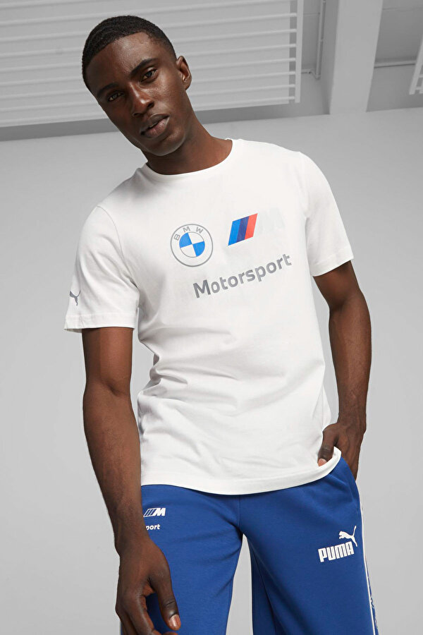 Puma BMW MMS ESS Logo Tee Beyaz Erkek Kısa Kol T-Shirt