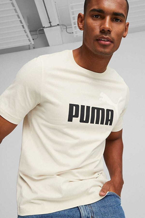 Puma ESS+ 2 Col Logo Tee Beyaz Erkek Kısa Kol T-Shirt