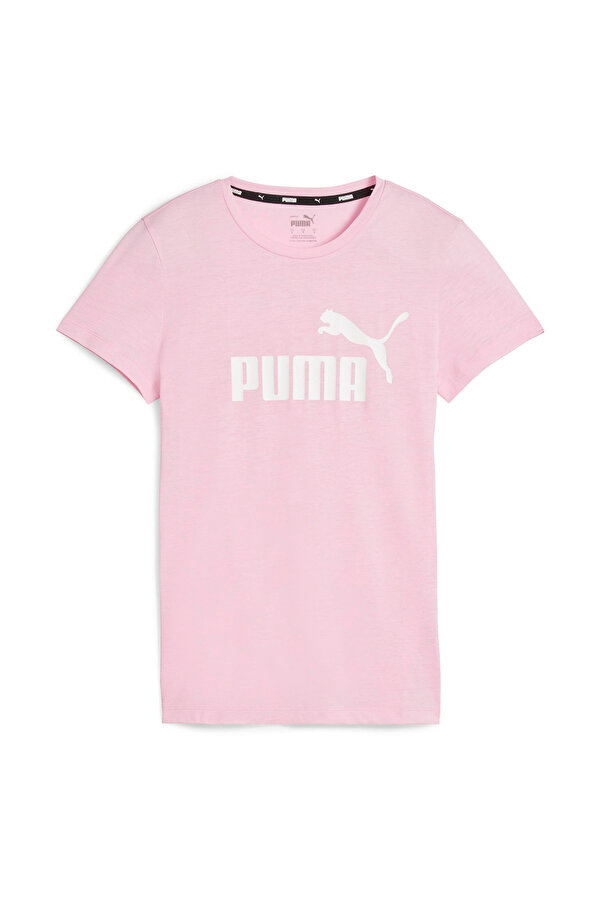 Puma ESS Logo Heather Tee Pembe Kadın Kısa Kol T-Shirt