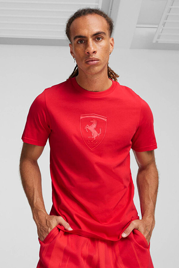 Puma Ferrari Race Big Shield Kırmızı Erkek Kısa Kol T-Shirt