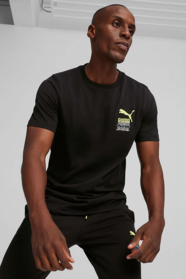 Puma BRAND LOVE Graphic Tee Siyah Erkek Kısa Kol T-Shirt