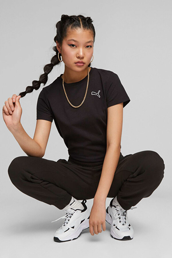 Puma BETTER ESSENTIALS Tee Siyah Kadın Kısa Kol T-Shirt