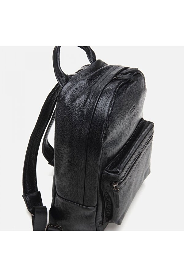 Hotiç Hakiki Deri Siyah Erkek Sırt Çantası