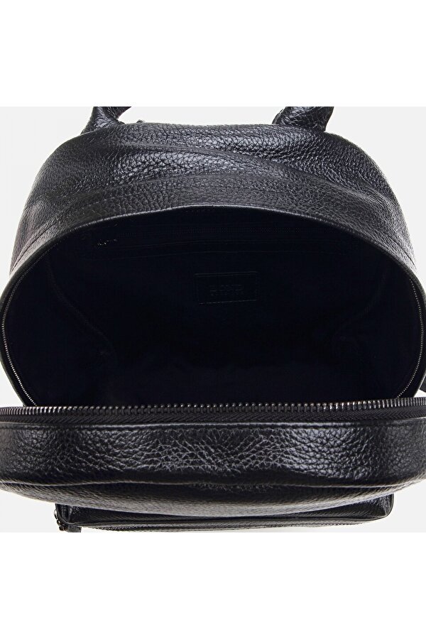 Hotiç Hakiki Deri Siyah Erkek Sırt Çantası