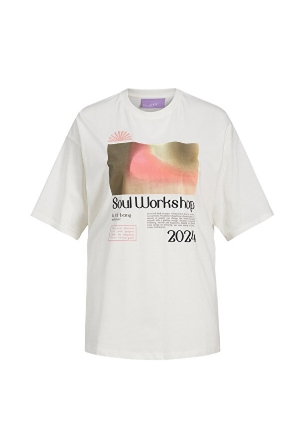Jjxx JXPAIGE LOOSE SS TEE JRS Ekru Kadın Kısa Kol T-Shirt