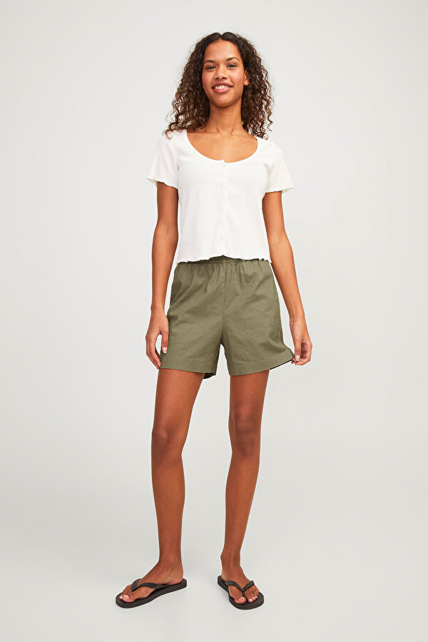 JXPOPPY LINEN HW SHORTS P Yeşil Kadın Şort Fiyatları - 101961818 | Flo