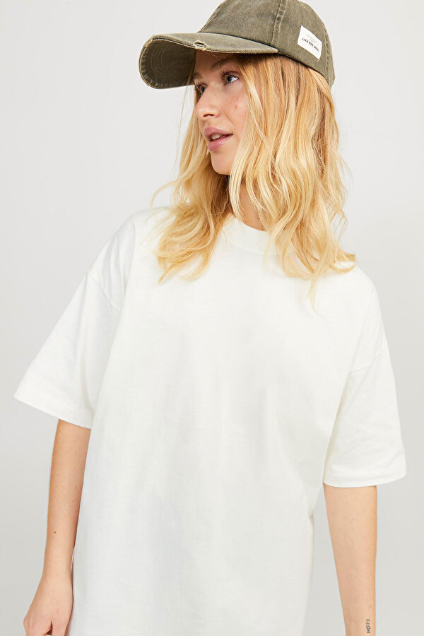 Jjxx JXVALERIA OVS SS TEE JRS Ekru Kadın Kısa Kol T-Shirt