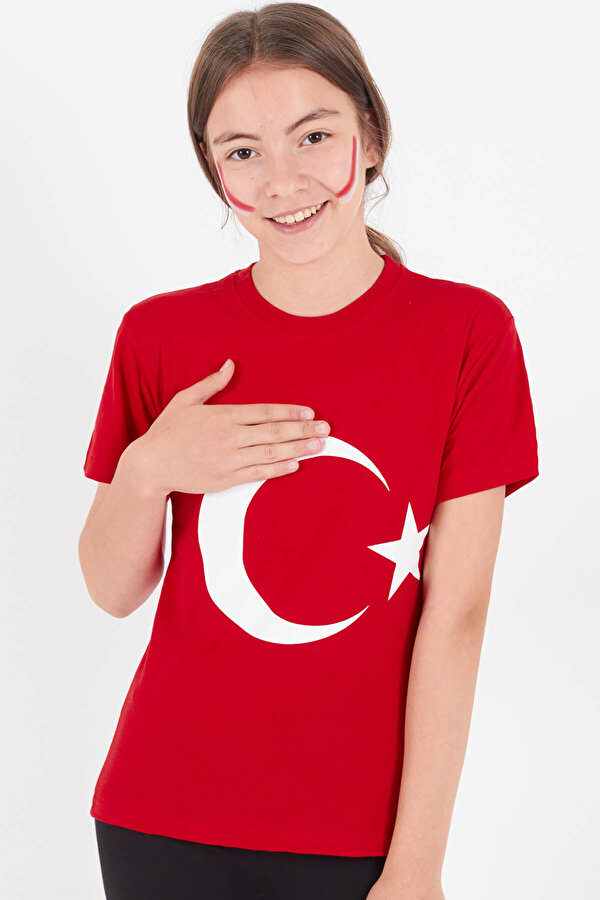 Cansın Mini Unisex Türk Bayrağı Baskı T-shirt 5-14 Yaş 13815