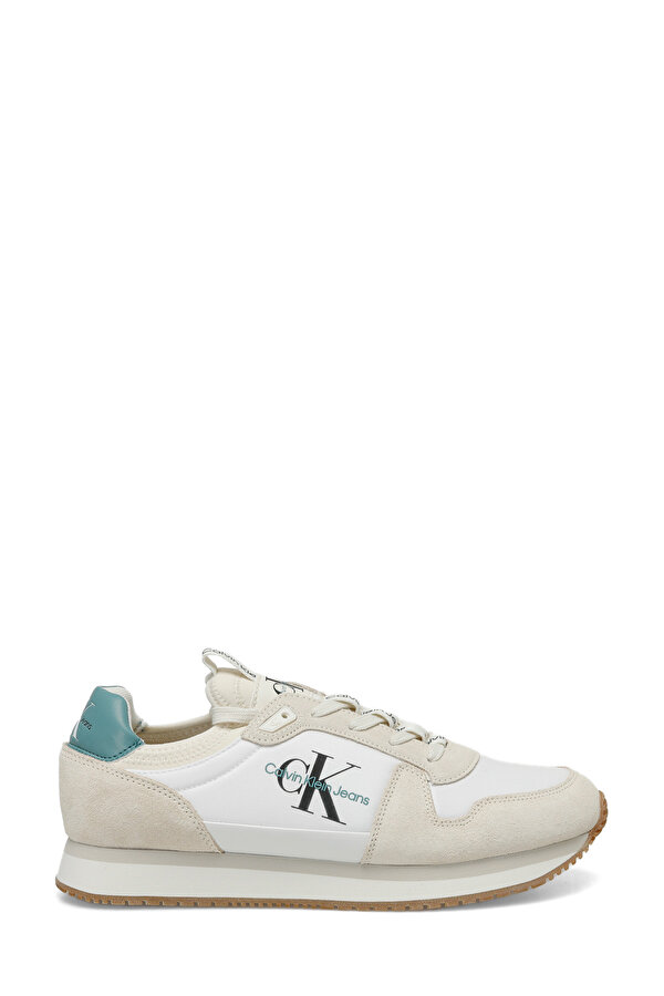 Calvin Klein RUNNER SOCK LACEUP NY-LTH Beyaz Erkek Sneaker
