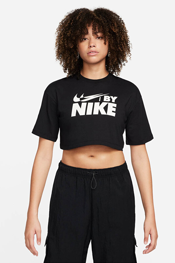 Nike W NSW CROP TEE GLS Siyah Kadın Kısa Kol T-Shirt