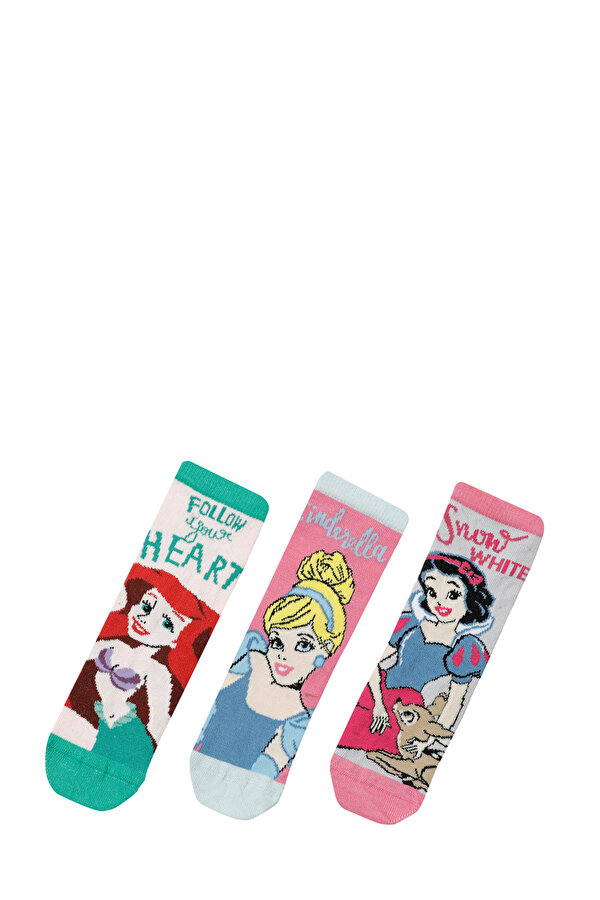 Disney Prensesler PRENSES 3 LU SKT-G 4FX Çok Renkli Kız Çocuk Soket Çorap