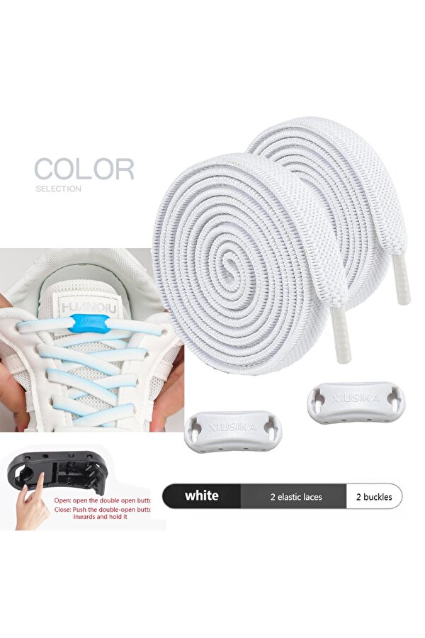 SRTfootcare Tak Bırak Yeni Nesil Kilitli Elastik Ayakkabı Bağcığı, Tak Bırak Akıllı Lastik Bağcık 1 Çift