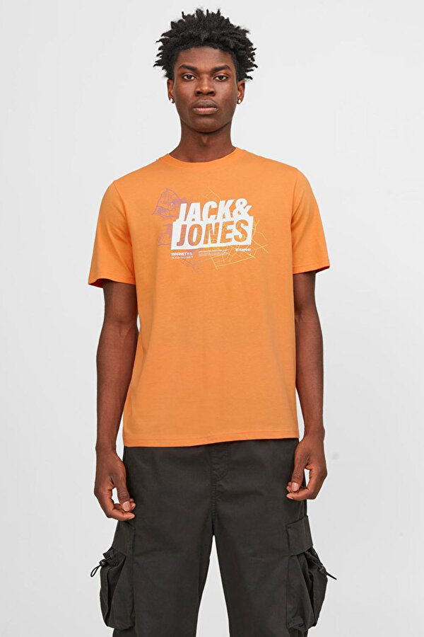 Jack & Jones JCOMAP LOGO TEE SS CREW N Turuncu Erkek Kısa Kol T-Shirt
