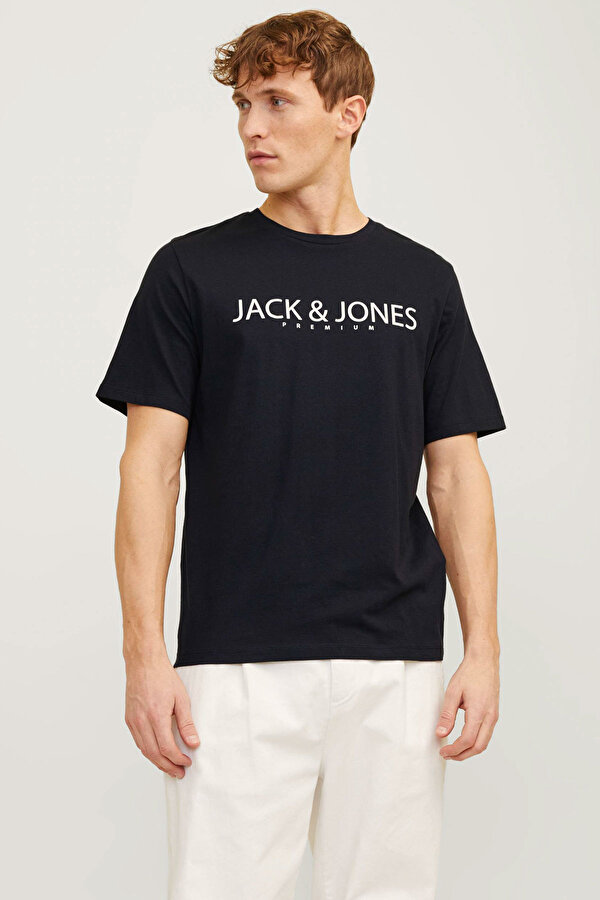 Jack & Jones JPRBLAJACK SS TEE CREW NE Siyah Erkek Kısa Kol T-Shirt