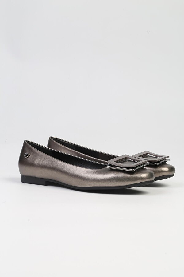 Pierre Cardin ® | PC-53104- 3592 Platin Cilt-Kadın Babet Günlük Ayakkabı
