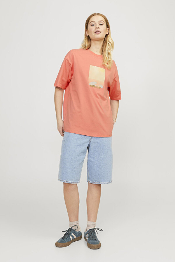 Jjxx JXPAIGE LOOSE SS TEE JRS Kiremit Kadın Kısa Kol T-Shirt
