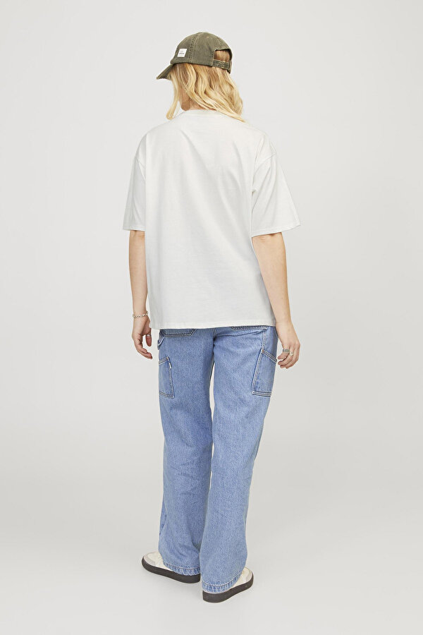 Jjxx JXPAIGE LOOSE SS TEE JRS Ekru Kadın Kısa Kol T-Shirt