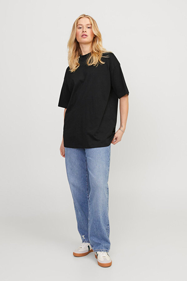 Jjxx JXVALERIA OVS SS TEE JRS Siyah Kadın Kısa Kol T-Shirt
