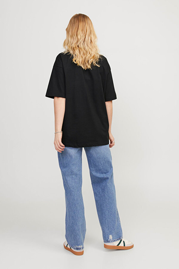 Jjxx JXVALERIA OVS SS TEE JRS Siyah Kadın Kısa Kol T-Shirt