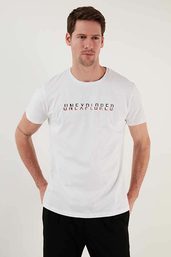 Erkek T Shirt 541UNEXPLORED24 BEYAZ