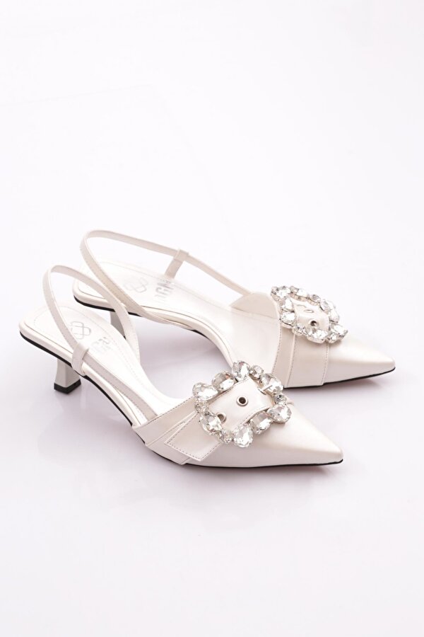 DGN 6107 Kadin Taş İşlemeli Topuklu Abiye Ayakkabi